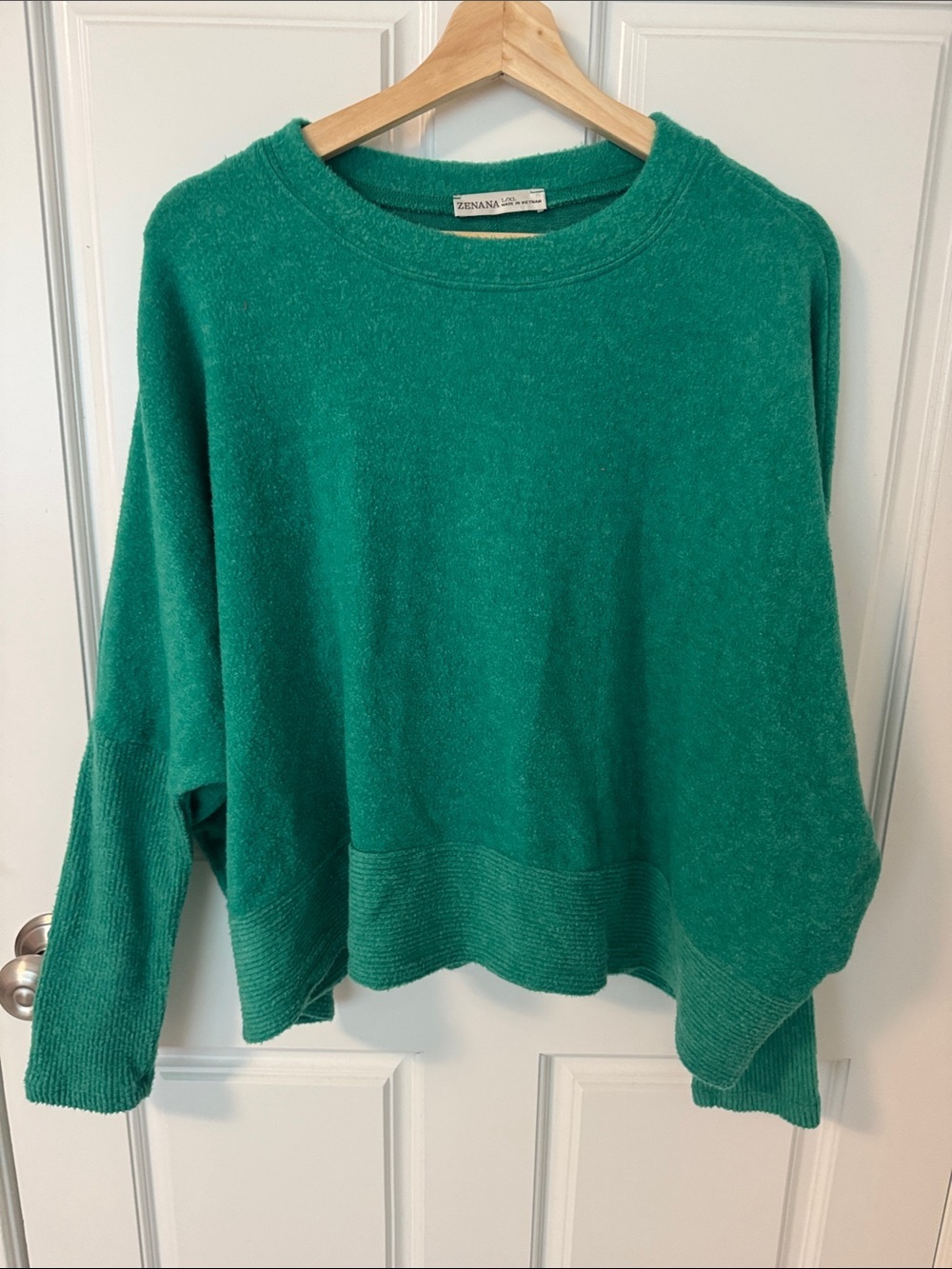 Zenana Outfitters Teal Green Relaxed Crewneck Sweater